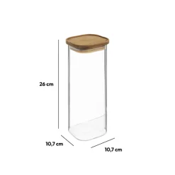 5five Bocal verre couvercle acacia 2L