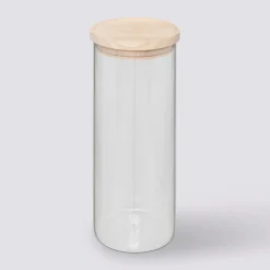 5five Bocal verre couvercle bois 1,6L