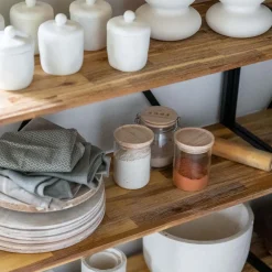 5five Bocal verre couvercle bois 0,6L