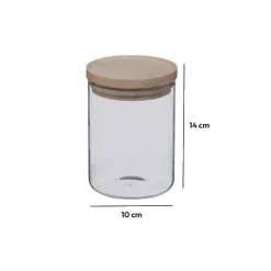 5five Bocal verre couvercle bois 0,6L