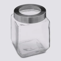 5five Bocal verre couvercle contour acier 1,2L