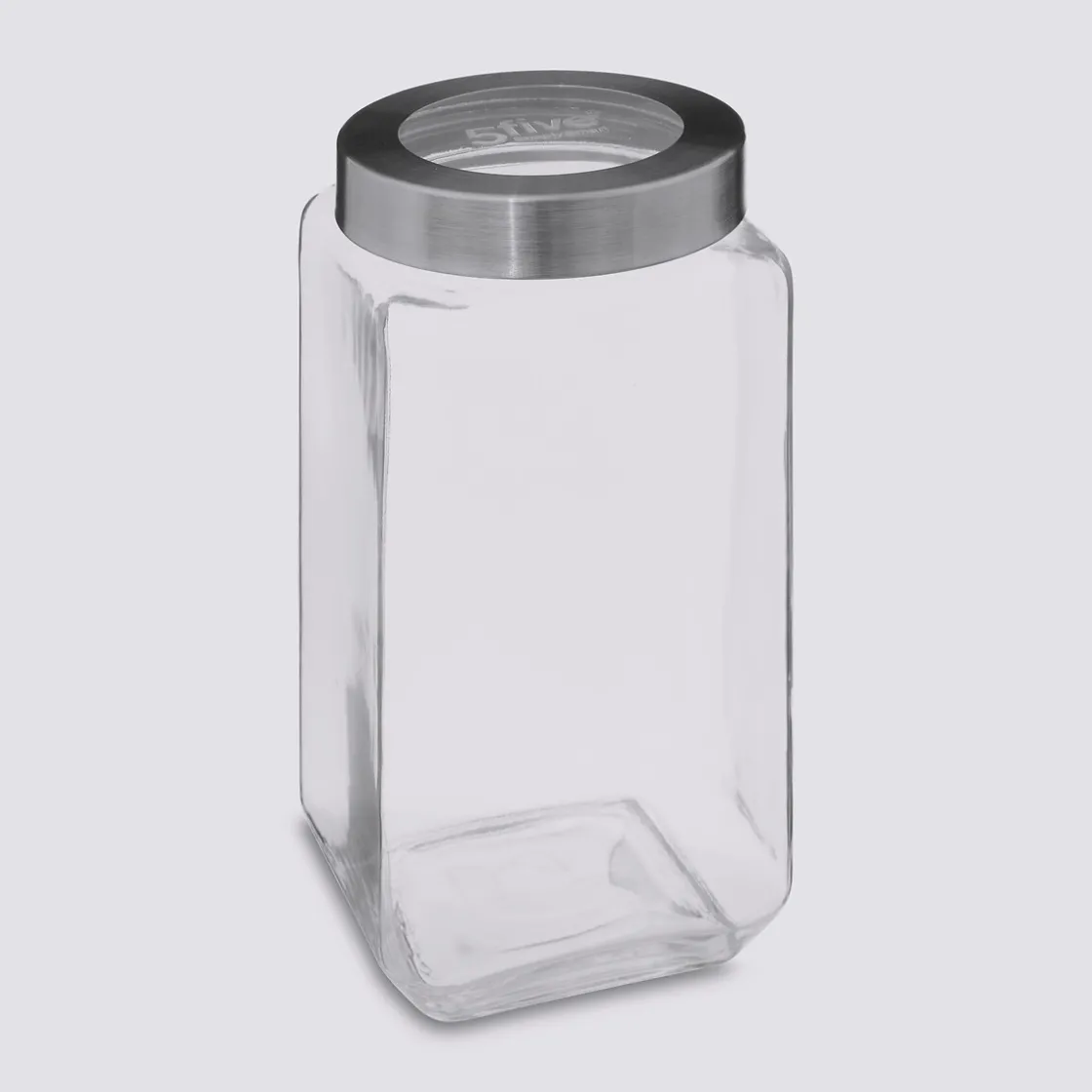 5five Bocal verre couvercle contour acier 2L