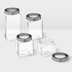 5five Bocal verre couvercle contour acier 2L