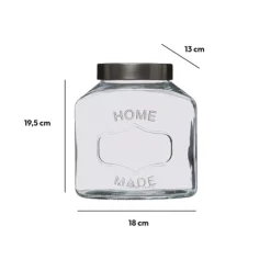 5five Bocal verre couvercle inox 2,5L