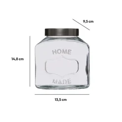 5five Bocal verre couvercle inox 1L