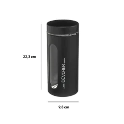 5five Bocal verre et métal 1,25L, Noir