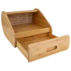 5five Boite à pain avec tiroir bambou 30,4 cm, Beige