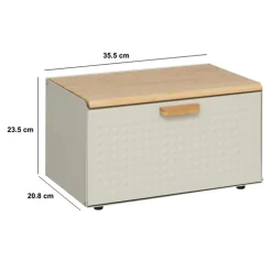 5five Boite à pain métal et bambou 35,5 cm, Noir