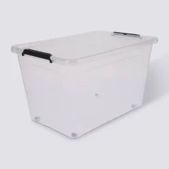 5five Boite de rangement plastique 60L, Transparent