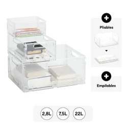 5five Boite de rangement pliable et empilable, 22L