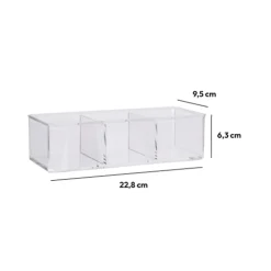 5five Boîte à cotons 3 compartiments, Transparent