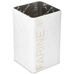 5five Boîte à farine 1kg métal, Blanc