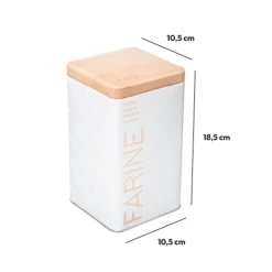 5five Boîte à farine 1kg métal, Blanc