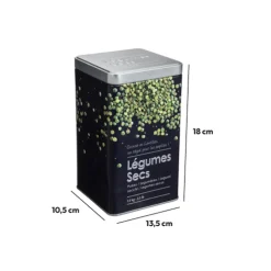5five Boîte à légumes 1,5kg métal, Noir