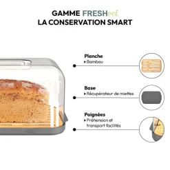 5five Boîte à pain 29cm, Gris