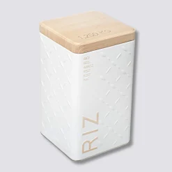 5five Boîte à riz en métal, Blanc