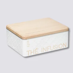 5five Boîte à thé 6 compartiments métal, Blanc