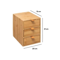 5five Boîte 3 tiroirs, lanières cuir