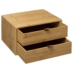 5five Boîte 2 tiroirs, lanières cuir