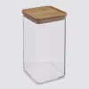 5five Boîte de conservation carrée couvercle bambou, 1,5L