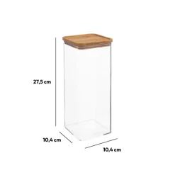 5five Boîte de conservation carrée couvercle bambou, 2L