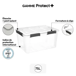 5five Boîte en plastique à clip 75L