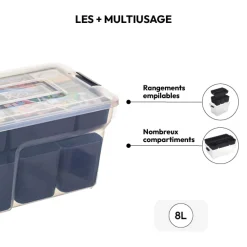 5five Boîte en plastique compartimentée 8L