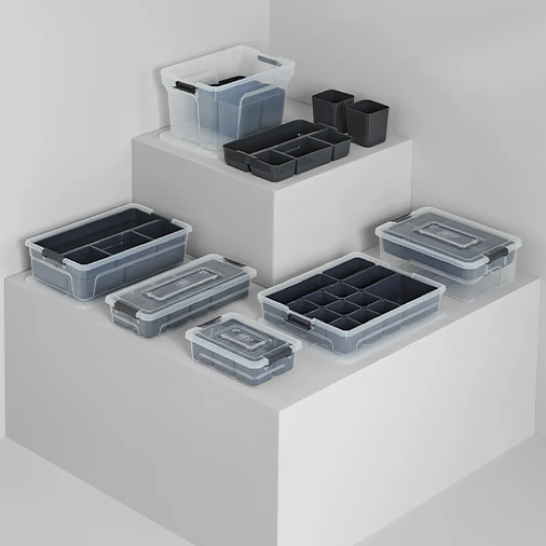 5five Boîte en plastique compartimentée 2,5L