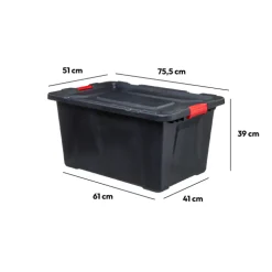 5five Boîte en plastique 100L, Noir