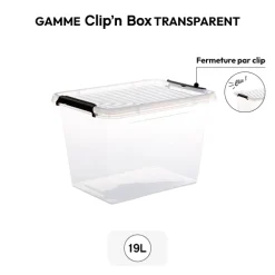 5five Boîte en plastique transparente 19L
