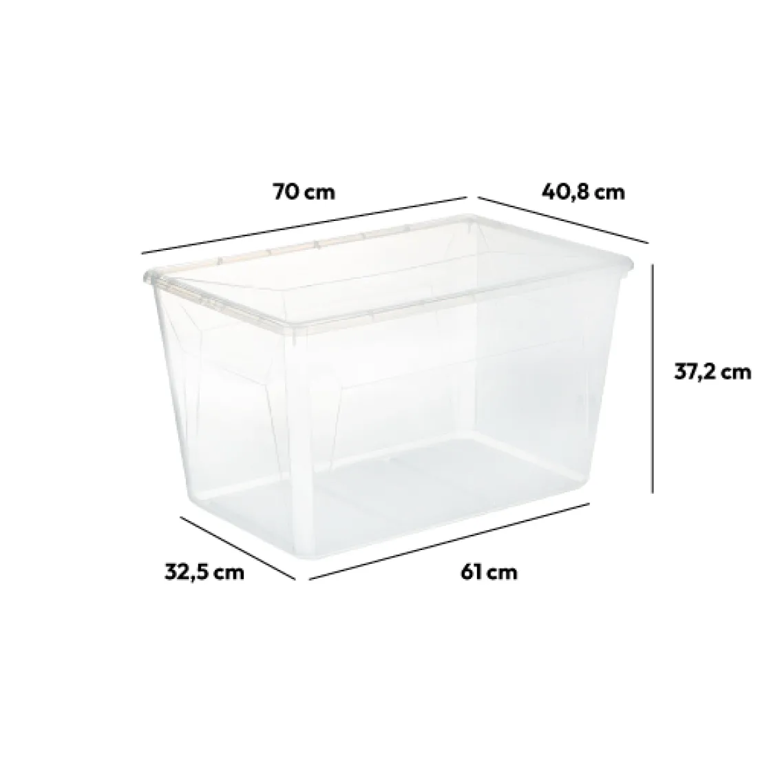 5five Boîte en plastique transparente 80L