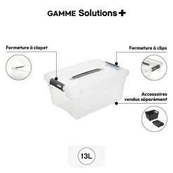 5five Boîte en plastique transparente 13L