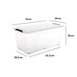 5five Boîte en plastique transparente 75L