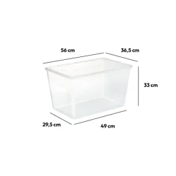 5five Boîte en plastique transparente 50L