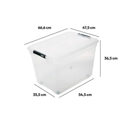 5five Boîte en plastique transparente 80L