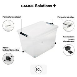 5five Boîte en plastique transparente 80L