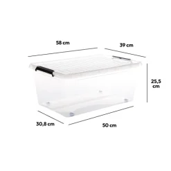 5five Boîte en plastique transparente 40L