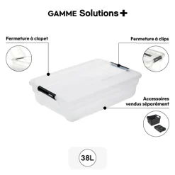 5five Boîte en plastique transparente 38L