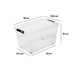 5five Boîte en plastique transparente 52L