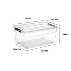 5five Boîte en plastique transparente 40L