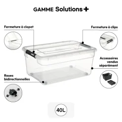 5five Boîte en plastique transparente 40L