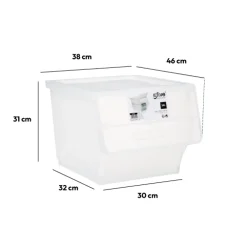 5five Boîte en plastique transparente à ouverture frontale 34L