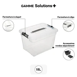 5five Boîte en plastique transparente 18L