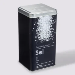 5five Boîte sel 1kg métal, Noir