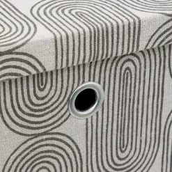 5five Boîte tissu 31x31cm, Gris avec motifs