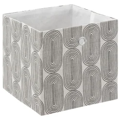 5five Boîte tissu 31x31cm, Gris avec motifs