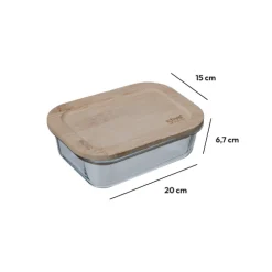 5five Boîte verre couvercle bambou 1L