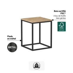 5five Bout de canapé, Effet bois clair