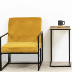 5five Bout de canapé indus, Effet bois foncé