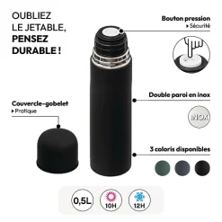 5five Bouteille isotherme couvercle tasse, 1L